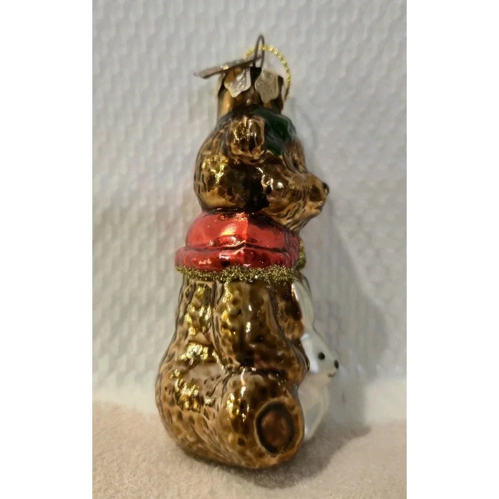 Thomas Pacconi Classics Teddy Bear Bunny Blown Glass Christmas Ornament Vintage